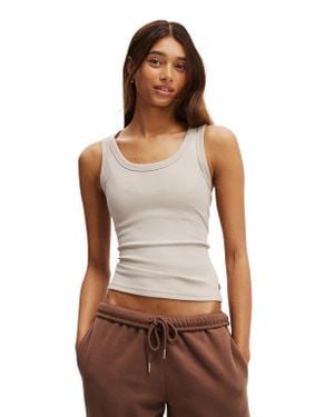 Cotton On Active Rib Tank - Brown