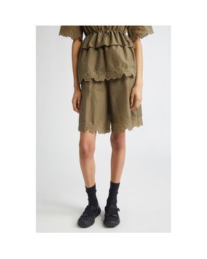 Cecilie Bahnsen Arya Nylon Bermuda Shorts - Green
