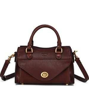 Old Trend Lockwood Genuine Leather Compact Structured Satchel - Brown