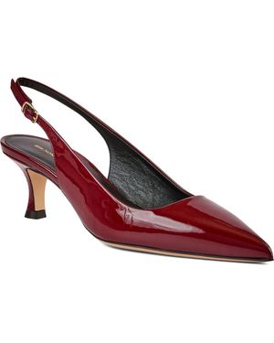 Bruno Magli Palerma Pointed Toe Kitten Heel Slingback Pump - Red