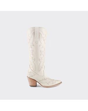 Buck & Brana Samira Leather Boots - White