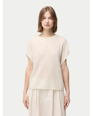 GOBI Mongolian Cashmere Batwing Short-Sleeved Cashmere Top - Natural