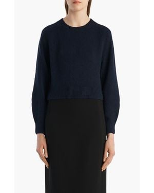 KHAITE Masie Stretch Wool & Cashmere Sweater - Blue