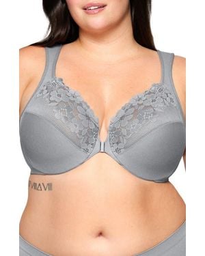 Glamorise Front Clasp Underwire Bra - Gray