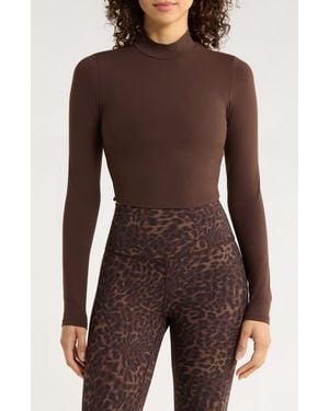 Mpg Cloud Open Back Crop Top - Brown