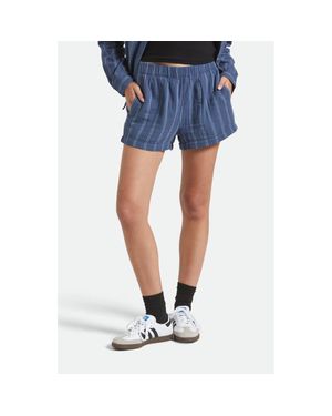 Brixton Wandering Stripe Cotton Shorts - Blue