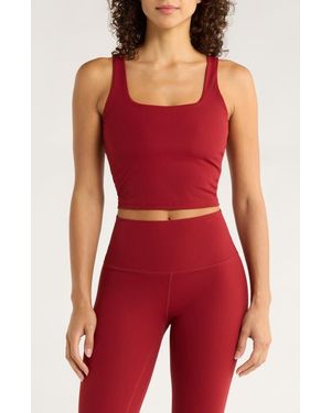Mpg Crop Rib Tank Top - Red
