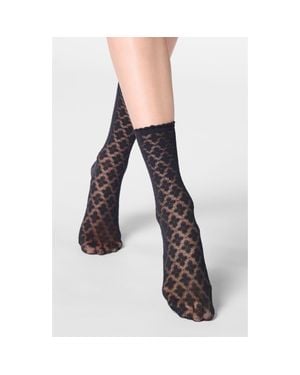 Oroblu Lace Crew Socks - Black