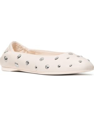 Kate Spade Halo Studded Leather Ballet Flat - White