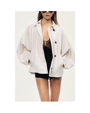 Nocturne Cropped Batwing Jacket - White