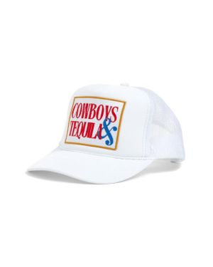 Friday Feelin Cowboys & Tequila Patch Trucker Hat - White