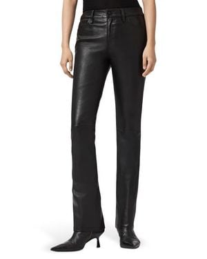 AllSaints Haldan Straight Leg Leather Pants - Black