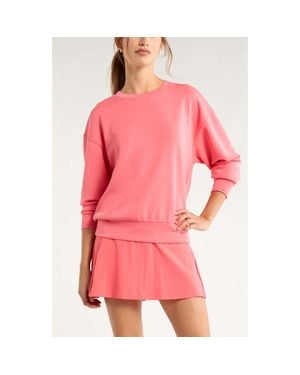 Zella Soft Luxe Boxy Crew Sweatshirt - Pink
