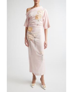 BERNADETTE Bowery Embroidered Off The Shoulder Dress - Multicolor