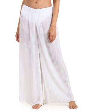 La Blanca Sunbeams Pleat Cover-Up Pants - White