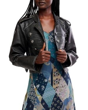 Free People We The Free Ryland Faux Leather Band Jacket - Black