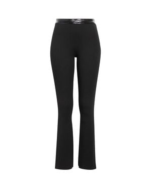 Courreges Vinyl Trim Rib Flare Pants - Black