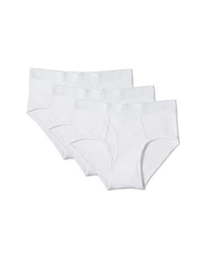 Memoi Assorted 3-Pack Cool Stretch Cotton Briefs - White