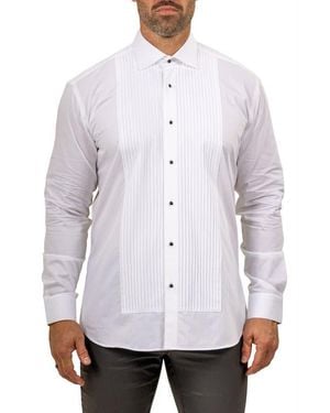 Maceoo Ceremony Cotton Tuxedo Shirt - White