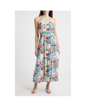 FRNCH Hippuris Print Sleeveless Maxi Dress - Blue