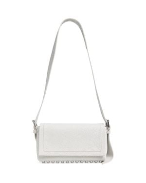 Alexander Wang Medium Ricco Bubble Grain Canvas Shoulder Bag - White