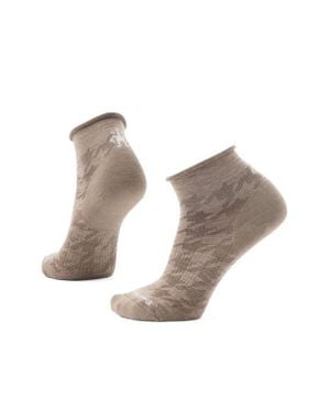 Smartwool Everyday Roll Top Houndstooth Ankle Socks - Natural