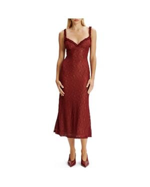 Bardot Alegra Stretch Lace Dress - Red