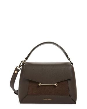 Strathberry Mosaic Leather Top Handle Bag - Brown