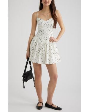 BP. Polka Dot Cotton Minidress - White