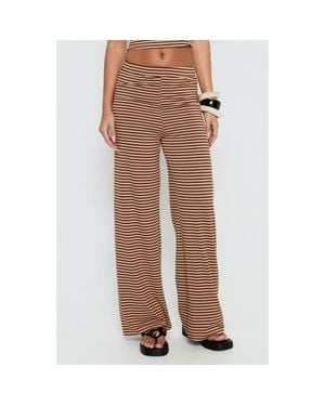 Princess Polly Timora Striped Wide Leg Pants - Brown