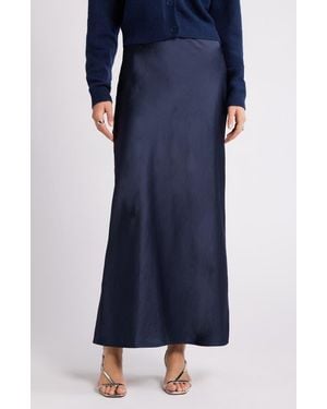 Open Edit Bias Cut Maxi Skirt - Blue