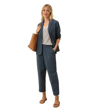 Pact Organic Cotton Coastal Double Gauze Rolled Cuff Pant - Blue