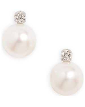 Nordstrom Diamond & Freshwater Pearl Stud Earrings - White
