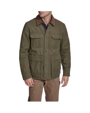 Levi's Corduroy Collar Cotton Canvas Jacket - Green