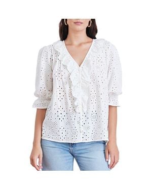 Paneros Clothing Chloe Cotton Ruffle Shirt - White