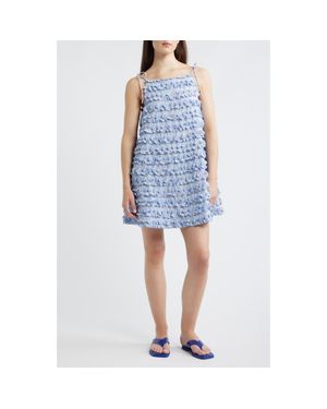 Damson Madder Leili Ruffle Sleeveless Minidress - Blue