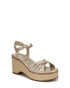 Naturalizer Dovie Raffia Ankle Strap Platform Sandal - Natural