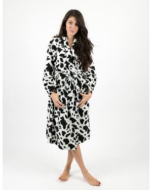 Leveret Micro Fleece Robe - White
