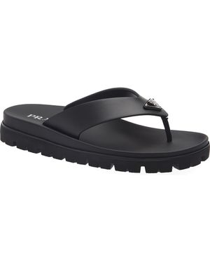 Prada Lug Sole Flip Flop - Black