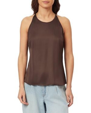 Scotch & Soda Back Tie Sleeveless Satin Top - Brown