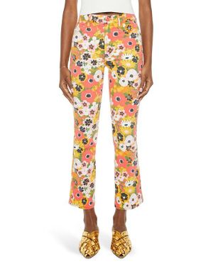 Mother Smokin Double Flood Crop Flare Jeans - Metallic