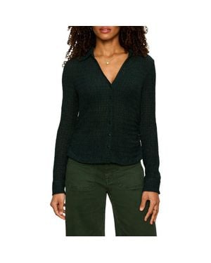 Sanctuary Juno Textured Button-Up Top - Green