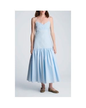 Kenneth Cole Sleeveless Bubble Flounce Maxi Dress - Blue