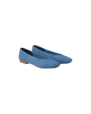 VIVAIA Square-Toe V-Cut Flats - Blue