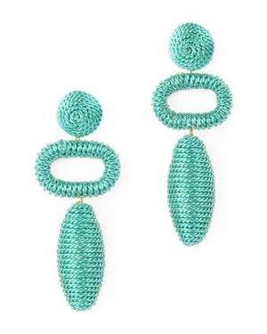 Deepa Gurnani Fontana Drop Earrings - Green