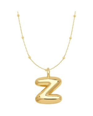 Emma Rae 14K Plated Bubble Initial Pendant Necklace - Metallic