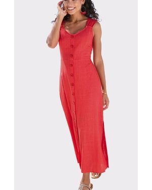 Lascana Button Detail Maxi Dress - Red