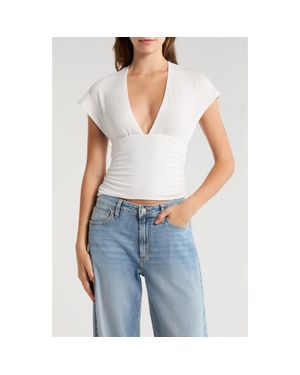 PacSun Harley Deep V Cinched Top - White
