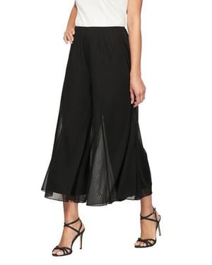 Alex Evenings Crop Wide Leg Pants - Black