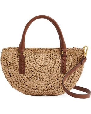 Reiss Eden Woven Top Handle Bag - Brown